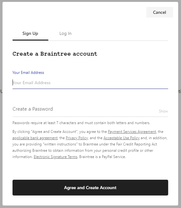 PayPal powered by Braintree Automated Setup